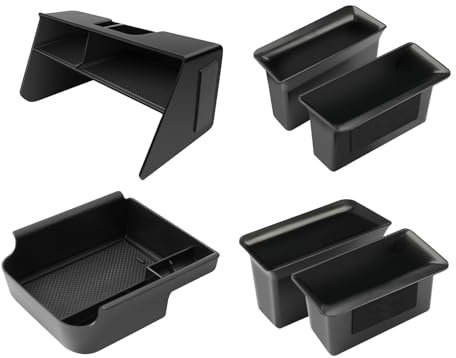 LANGBEAN Boîte de Rangement d'Accoudoir pour VW Golf MK8 2025 2024 2023 2022 2021 2020, Console Centrale Organiseur avec Tapis Antidérapants pour VW Golf 8, Organiseur Poignée de Porte Accessoire