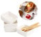JTgugu Lot de 4 coupelles en céramique avec cuillère en bois petites coupelles à sauce bols à snacks carrés mini coupelles pour sauce barbecue dessert sushi sauce soja sauce tomate - Blanc