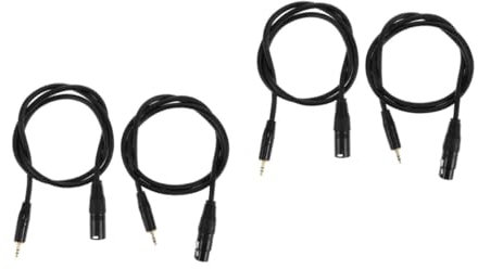Totority 2sets Audio Cable Headphone Extension Cable Microphone Cable Microphone Cords Fox Ears Hairband Fox Headband Headbands Key Chain Rings Microphone Xlr Cable Mic Cable Black 2pcs*2