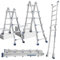 Lospitch Escalera Multifuncional, 402 cm, Escalones 4 x 4, 3 en 1, Aluminio, Telescópico, Ajustable Antideslizante Plegable, Capacidad de Carga Hasta 150 Kg