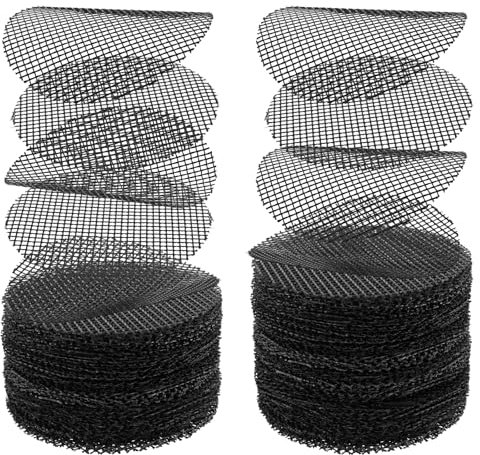 Quilax 100 Pcs Pot Screens for Plants, Round Flower Pot Hole Mesh Pad, 5CM Drainage Mesh for Flower Plant Succulent, Drainage for Plant Pots, Meshs Pad Keep Soil from Flowing Away (Black)