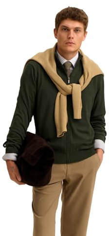 bugatti Herren Strickjacke 7600-85510D | Regular Fit Baumwolle Reißverschluss Stehkragen