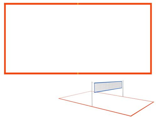 Beachvolleyball-Linien, tragbare Volleyballplatz-Begrenzungslinien, Seil-Set mit sichtbarer Markierungskante für Hinterhof, Camping, Picknick, Park, Gras