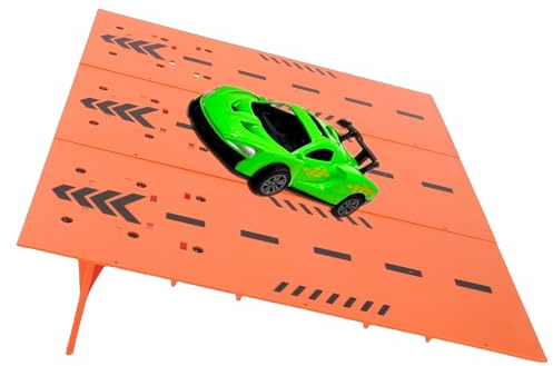 BAFOVY RC-Auto-Rampe, Hochfestes ABS-Stunt-Absprungbrett für Ferngesteuerte Autos Im Maßstab 1/12, 1/14, /16, /18, /24, mit Zusammensteckbarem Design für Einfachen Aufbau und L (ORANGE)