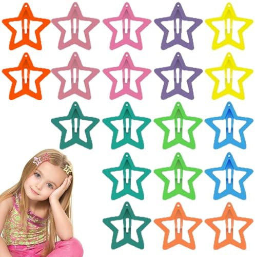 20Pcs mollette a stella luminosa nella notte, fermagli per capelli colorati a forma di stella luminosa, per ragazze, per bambini, idea regalo