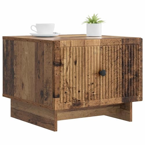 vidaXL Couchtisch mit Schubladen Altholz 49 x 50 x 40 cm Holzwerkstoff, Stylischer Couchtisch, Vintage-Rechteckdesign, viel Stauraum, moderner Look, praktische Oberfläche für zu Hause
