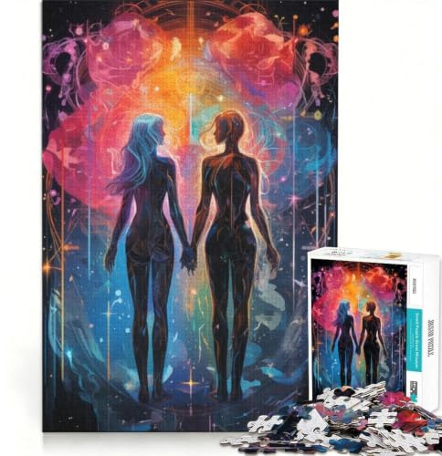 Puzzles für Erwachsene 1000 Puzzles Cosmic - Gemini, Lustige Spiele, Trainieren Sie Ihr Gehirn und Ihre Hände, Stärken Sie die Liebe zwischen Paaren 38x26cm