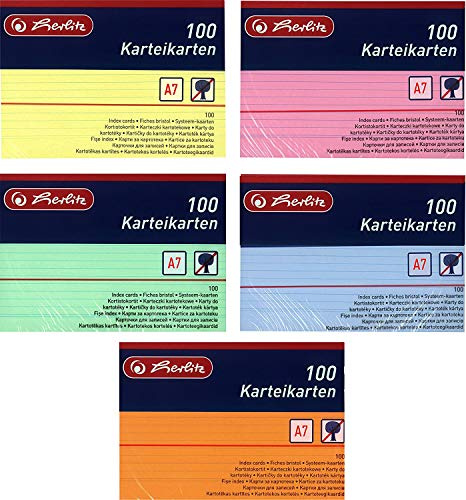 Karteikarte A7 2000Stück liniert weiß 170g/m