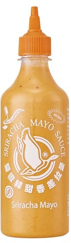 FLYING GOOSE Sriracha Mayoo Sauce, pikante Mayonnaise, leicht scharf, orange Kappe, Würzsauce aus Thailand, vegetarisch, glutenfrei, 1 x 455 ml