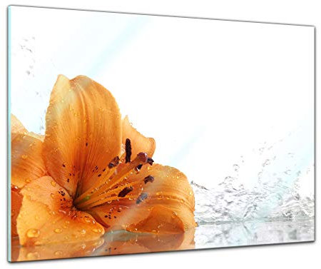 Glasbild - Lilie - 60 x 40 cm - Deko Glas - Wandbild - Bild auf Glas - moderne Glasbilder - Glasfoto - Echtglas - kein Acryl - Handmade