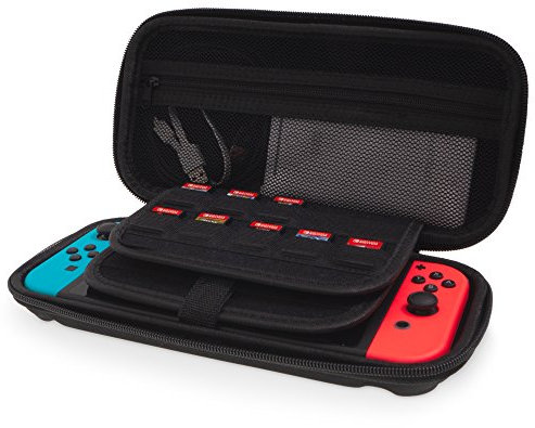 Geräumige und strapazierfähige Zubehör-Tasche für Nintendo Switch | großer Stauraum für Zubehör wie Powerbank und Ladekabel, Platz für 20 Spielmodule und mit rutschsicherem Tragegriff