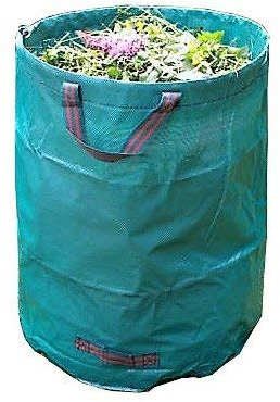 Gartenabfallsack - Gartensack 272 Liter 65 Kg aus robustem hochreis festes wasserdichtes Kunststoffgewebe Doppelnaht für Laub, Astschnitt, Gras - Selbst stehend und Faltbarer Laubsack