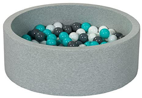 Piscina Infantil para niños de Bolas Pelotas 200 Piezas (Colores de Bolas: Blanco,Gris,Turquesa)