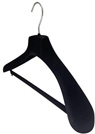 Kiroplast 12 Kleiderbügel aus Samt für Hosen Hosenhalter Jacke Schulter Breit rutschfest mit Stange Hosenleiste Mäntel Hosenhalter Beflockt Mäntel (39cm)