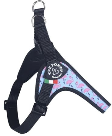 Tre Ponti Geschirr Easy Fit Vibes Avocado Flamingo Verst. Bauchgurt div. Farben & Größen, Farbe:Flamingo, Größe:4-56 - 70 cm/bis 14 kg