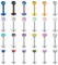 LAURITAMI Lippenpiercing Labret Stecker Chirurgenstahl 16G 8mm Knorpel Tragus Helix Ohrring Piercing