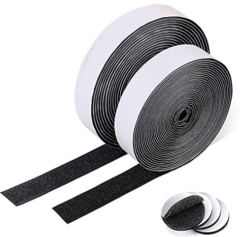 Vicloon Strisce Laccio Adesivo, 15M*20mm Nastro Adesivo a Strappo, Nastro Gancio e Anello Extra Forte Bifacciale, Nastro Hook & Loop Universale Magico Strisce per Zanzariera, Portafoto e DIY Lavori