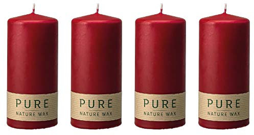 Wenzel Pure Kerze Safe Candle 13x6cm Karminrot (4 Stück)