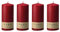 Wenzel Pure Kerze Safe Candle 13x6cm Karminrot (4 Stück)