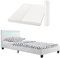 Juskys Polsterbett Verona 90x200 cm weiß mit Matratze - Einzelbett + LED-Beleuchtung, Lattenrost & Kopfteil - Bett aus Holzgestell & Kunstleder-Bezug