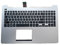 fqparts Replacement Laptop Upper Case Cover C Shell & Keyboard For ASUS R553 R553L R553LN Silver US English Layout Small Enter Key Layout