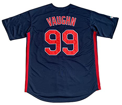 GHTPGT Herren Ricky Vaughn Movie Jersey 90er Jahre Hip Hop Stitched Sport Fan Baseball Trikots Stitched, Dunkelblau, L