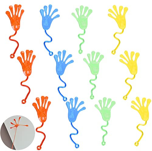 iJiZuo 12 x Klatschhand Klebehand Glibber Klatschhände, Kinder Bunte Glibberhand Perfekt nach Einem Kindergeburtstag Oder Einer Party
