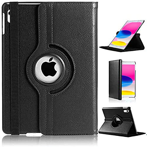 Funda para iPad de 10ª generación 2022 de 10.9 pulgadas giratoria Smart Folio Cover para iPad 2022 de 10ª generación (Negro)