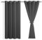 DWCN Gardinen mit ösen Transparent Gardine Voile Ösenvorhang Sheer Voile Vorhang Transparente mit Vorhang-Krawatten, Schwarz, 160x132cm(HxB)