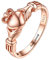 Rose Gold Claddagh Personalised Rings Sterling Silver Ring Silver Stacking Personalised Rings