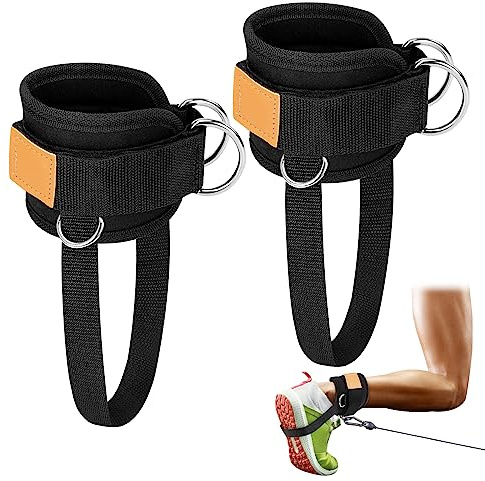 Ankle Strap for Cable Machine Adjustable Upgraded Ankle Cuffs with Comfort fit Neoprene Padded for Gym Glute Workouts Leg Extensions