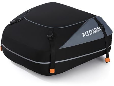 MIDABAO 15 Kubik, wasserdichter Auto-Top-Träger, Reißverschlüsse beschichtet, inklusive Anti-Rutsch-Matte, für Fahrzeuge mit oder ohne Gepäckträger