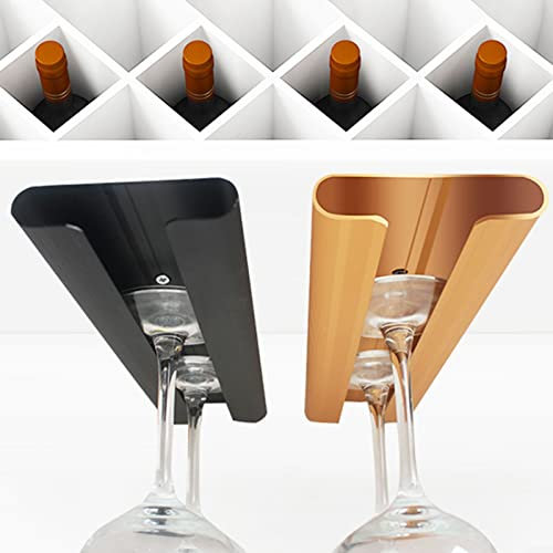 RANRAO Porte-Verres à vin, Porte-Bouteilles sous l'armoire, Porte-Bouteilles de Luxe Suspendu en Acier Inoxydable, Porte-Verres à Pied chromé Suspendu pour Le Stockage de la Cuisine du Bar