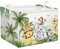 Clastyle Panier Rangement Bébé Animaux Tropical Corbeille à Linge Sale Pliable Garçon Fille pour Vêtement Boite de Rangement Jouet pour Salle de Bain Chambre à Coucher, Lion Éléphant, 40 * 30 * 30 cm