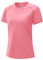 donhobo Damen T-Shirt Kurzarm Sommer Leicht Atmungsaktiv Schnell trocknend Sportshirts Rundhals Laufshirt Gym Fitness Yoga Tops (Pfirsich Rosa, XL)