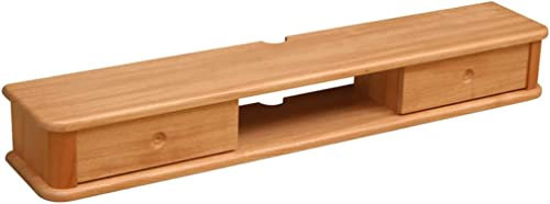CENAP Schwebender TV-Ständer mit Schiebetür, Holz-Wandmontage-TV-Regalkomponente mit Kabelmanagement, TV-Schrank für 32 40 43 50 Zoll Fernseher/rotes Walnussholz