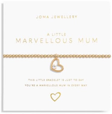 Joma Jewellery A Little Gold MARVELLOUS MUM Bracelet | 17.5cm Stretch Adjustable Wrist Stacking Bracelet