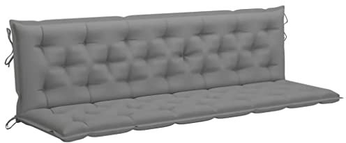 Auflage für Hollywoodschaukel 200x50x7 cm Sitzkissen Bank Bankauflage Outdoor Bierbankauflagen Sitzkissen Bank Sitzauflagen für Bänke Rückenkissen Grau