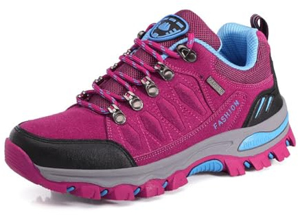 Sudychen Chaussures de Randonnée pour Femme Baskets Basses Chaussures de Randonnée Légères pour l'extérieur Antidérapantes Convient pour Le Camping et la Randonnée Noir Gris Violet Rose 36-42EU