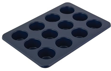 KitchenAid 12-Cup Nonstick Aluminized Steel Muffin Pan, Ink Blue