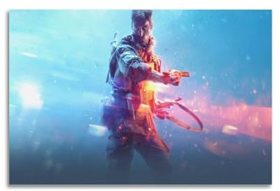 Quem Battlefield 5 Spiel-Poster, dekoratives Gemälde, Leinwand, Wandposter und Kunstdruck, moderne Familienschlafzimmer-Dekoration, Poster, 60 x 90 cm