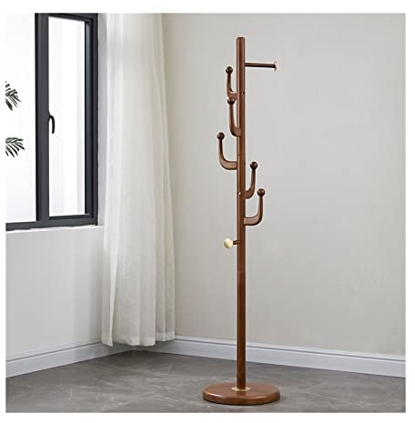 Dunki Garderobenständer, Stabiler Holzständer, Schlafzimmer, einfacher chinesischer Stil, mit Sockel für Hut, Kleidung, Geldbörse, Schals