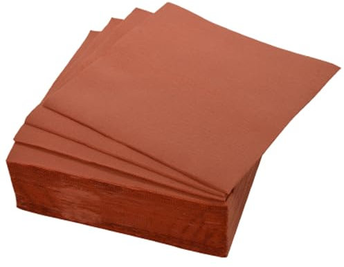 Homéa, Set de 40 Serviettes Vitamine en Papier 2 Plis 38 x 38 cm Terracotta