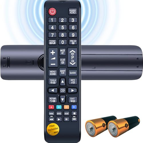 Kompatibel mit Samsung Smart TV-Fernbedienung, Original-Fernbedienung für Ihren Fernseher, Fernseher, Monitor und Samsung-Fernseher, 2 Batterien im Lieferumfang enthalten, automatische Installation,