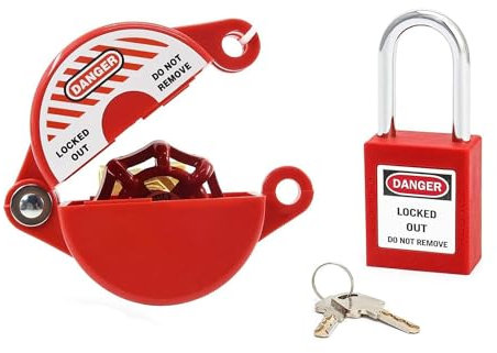 Rordigo Outdoor Wasserhahn-Schloss mit Sicherheitsvorhängeschloss - Wasserhahn-Sperrvorrichtung, Schlauchanschluss-Schloss für Ventilgriffe mit 1-2 1/2 Durchmesser, Langlebig