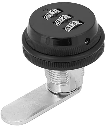 Cerradura de Contraseña de Tres Dígitos de Aleación de Zinc para Cajón, Puerta de Gabinete, Buzón, Comodidad sin Llave (BLACK)