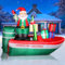 240 cm Aufblasbare Deko Weihnachten, Weihnachtsmann und Yacht Weihnachtsdekoration, 8 FT LED-Licht Gartendekoration Aufblasbar Innen/Außen，Weihnachten Deko für Hof, Garten und Rasen