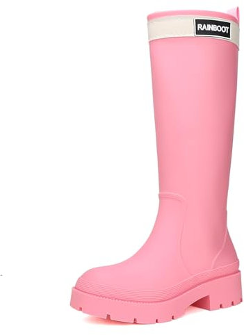 Yenxapei Stivali Gomma Donna, Alti Boots Impermeabile Stivaletti Antiscivolo Stivali Pioggia, Leggero Galosce Per Esterni Stivali Da Pesca