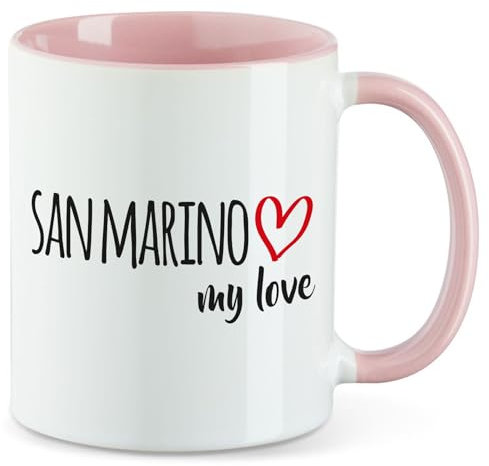 Huuraa Motivtasse San Marino my love Geschenk 330ml Rosa San Marino Souvenir