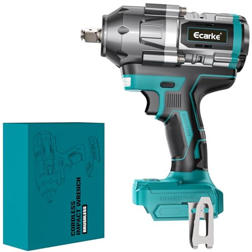 Ecarke Cordless Impact Wrench 1300 Nm for Ma Kita 18V Battery, 1/2 Brushless Electric Impact Gun with LED Light, 950Ft-lbs High Torque Impact for Scaffolding, Car Assembly and Tyres (NO Battery)
